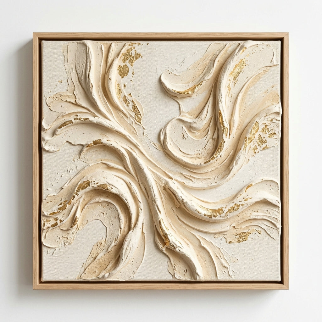 Gilt Horizon plaster and gold leaf relief